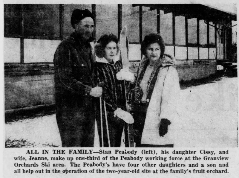 Granview Orchards Ski Area - Jan 1962 Photo Of Peabody Family At Ski Area